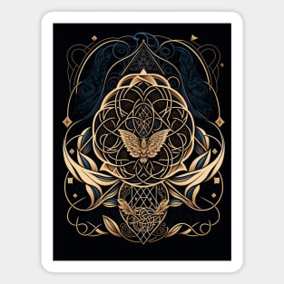 Fancy Art Nouveau Sacred Geometry Crest Magnet